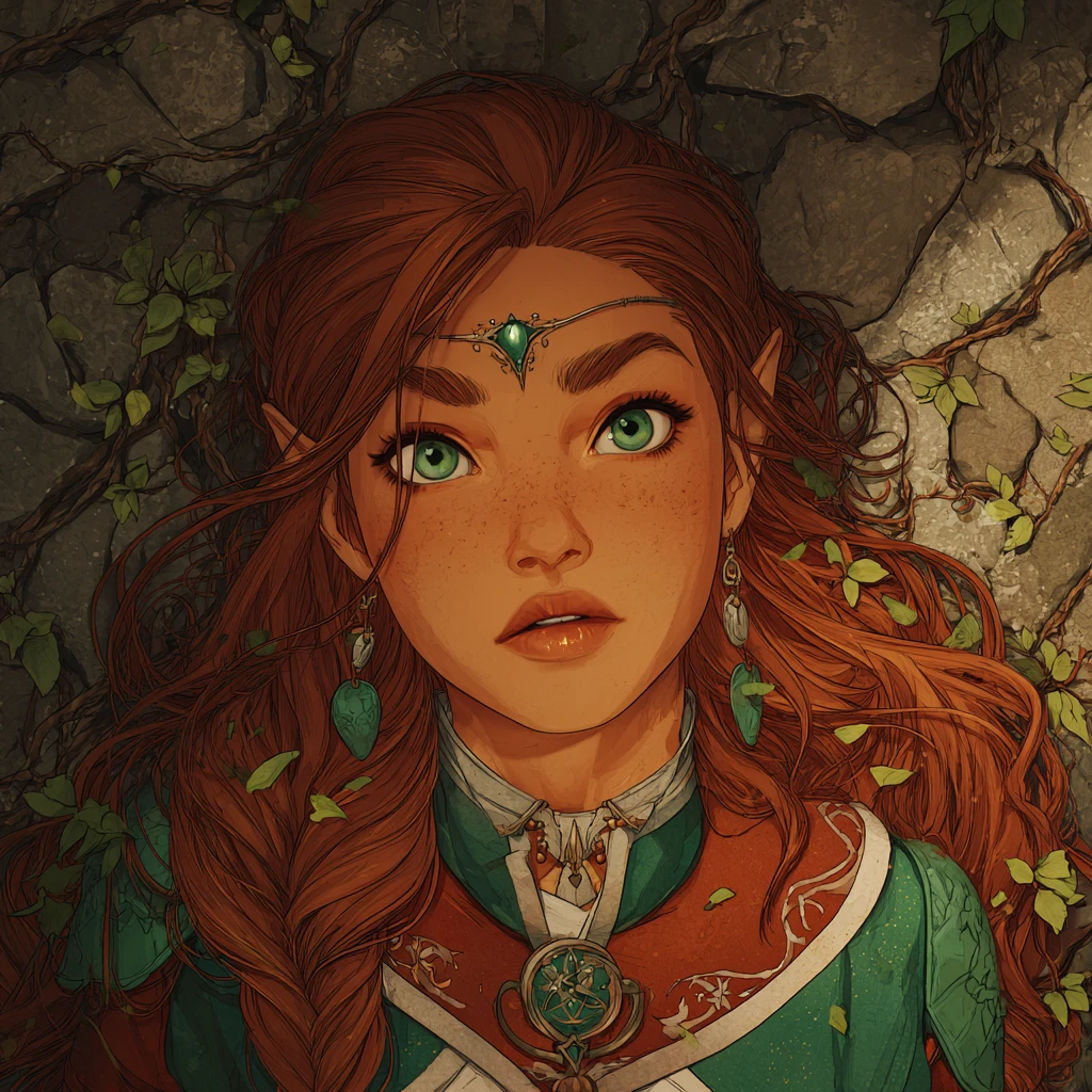 Elf cleric devoted to a radiant nature goddess