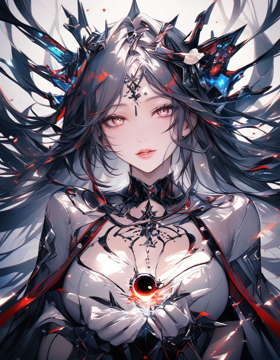 Cyber gothic sorceress on the edge of a quantum abyss