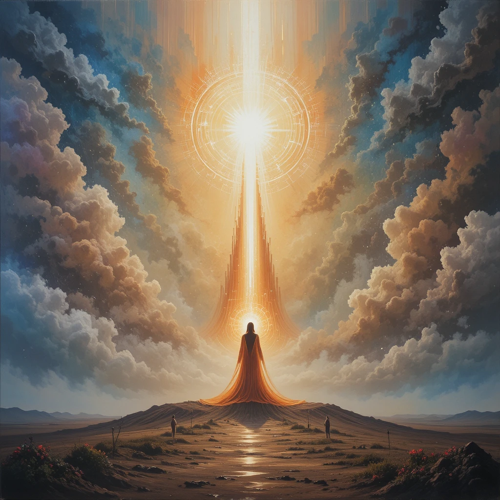 Abstract healing field with two radiant energy presences