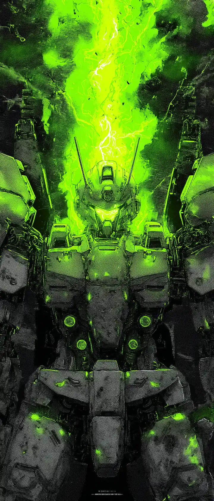Anime mech pilot in critical radioactive plasma overload