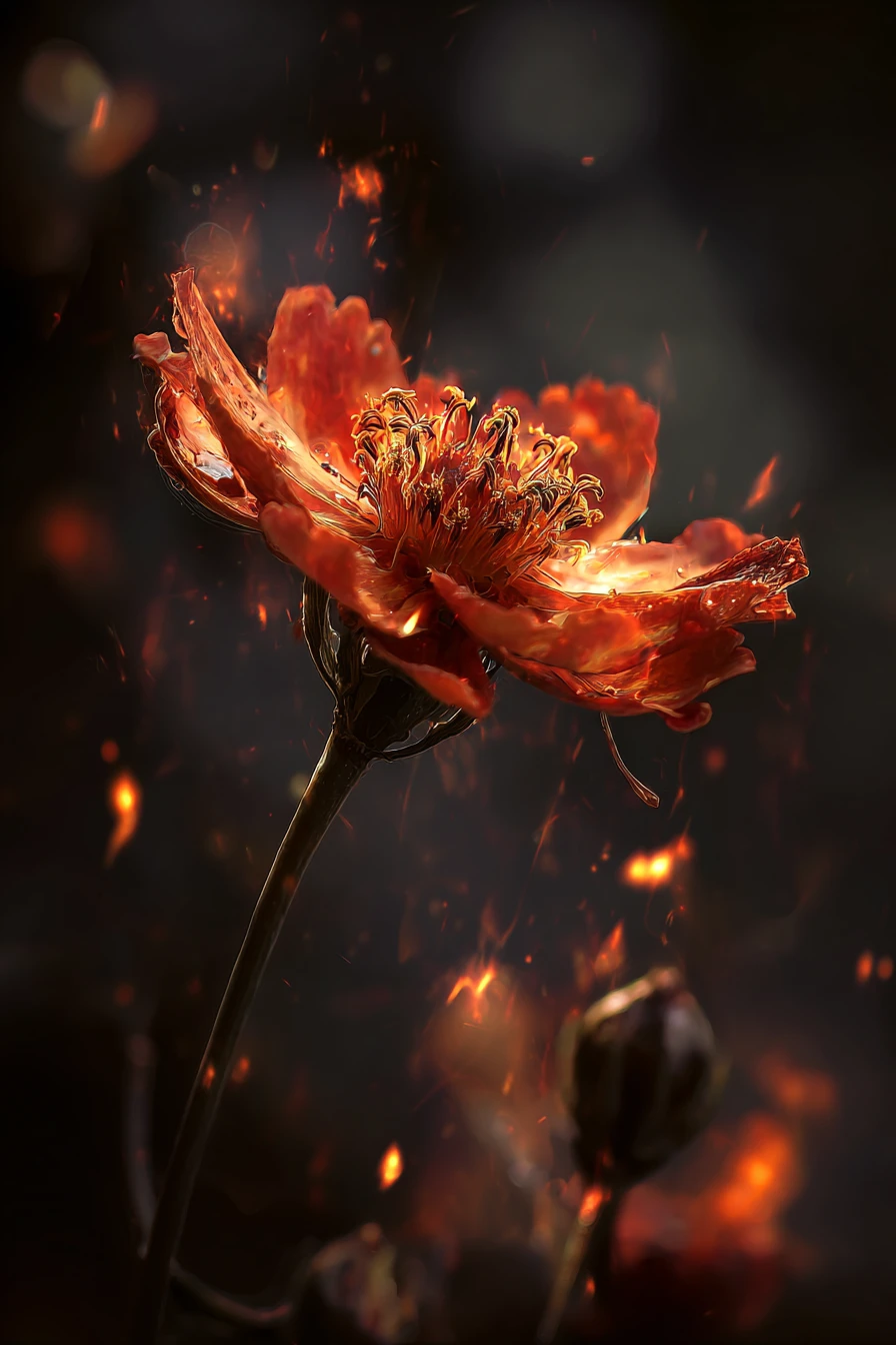Frail heart fading in darkness like a summer flower