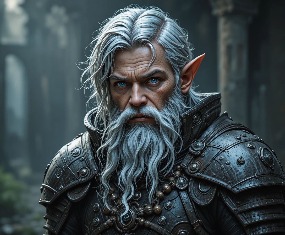 Gnome armorer crafting mystical medieval fantasy armor