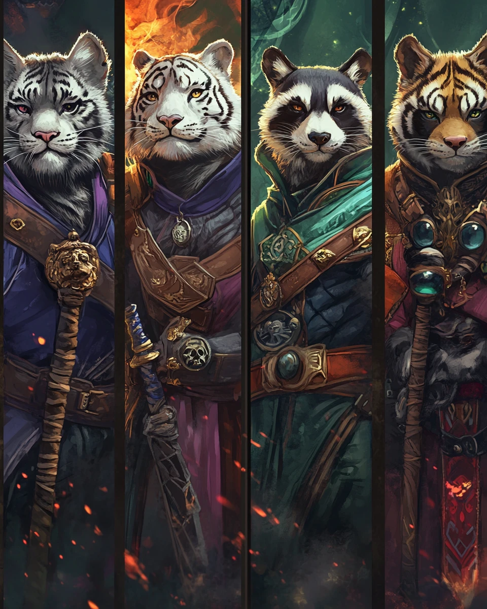 Fantasy animal adventurer roster on game selection screen