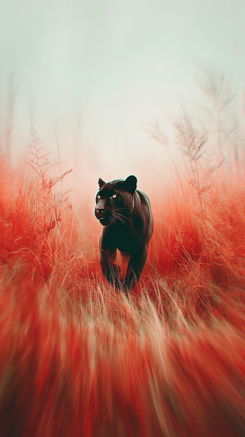 Black jaguar running in a dramatic cinematic style