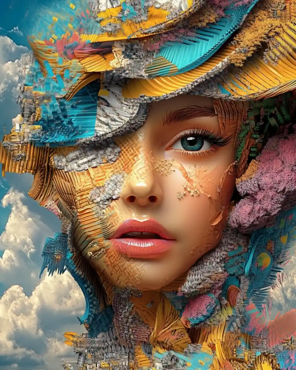 Colorful 3D abstract design overflowing with vivid emotion