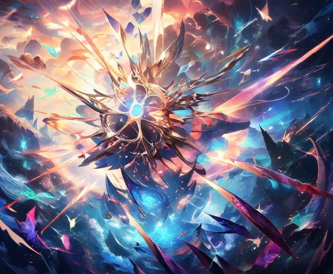 Cosmic crystal dragon god guarding multiverse crystal eggs