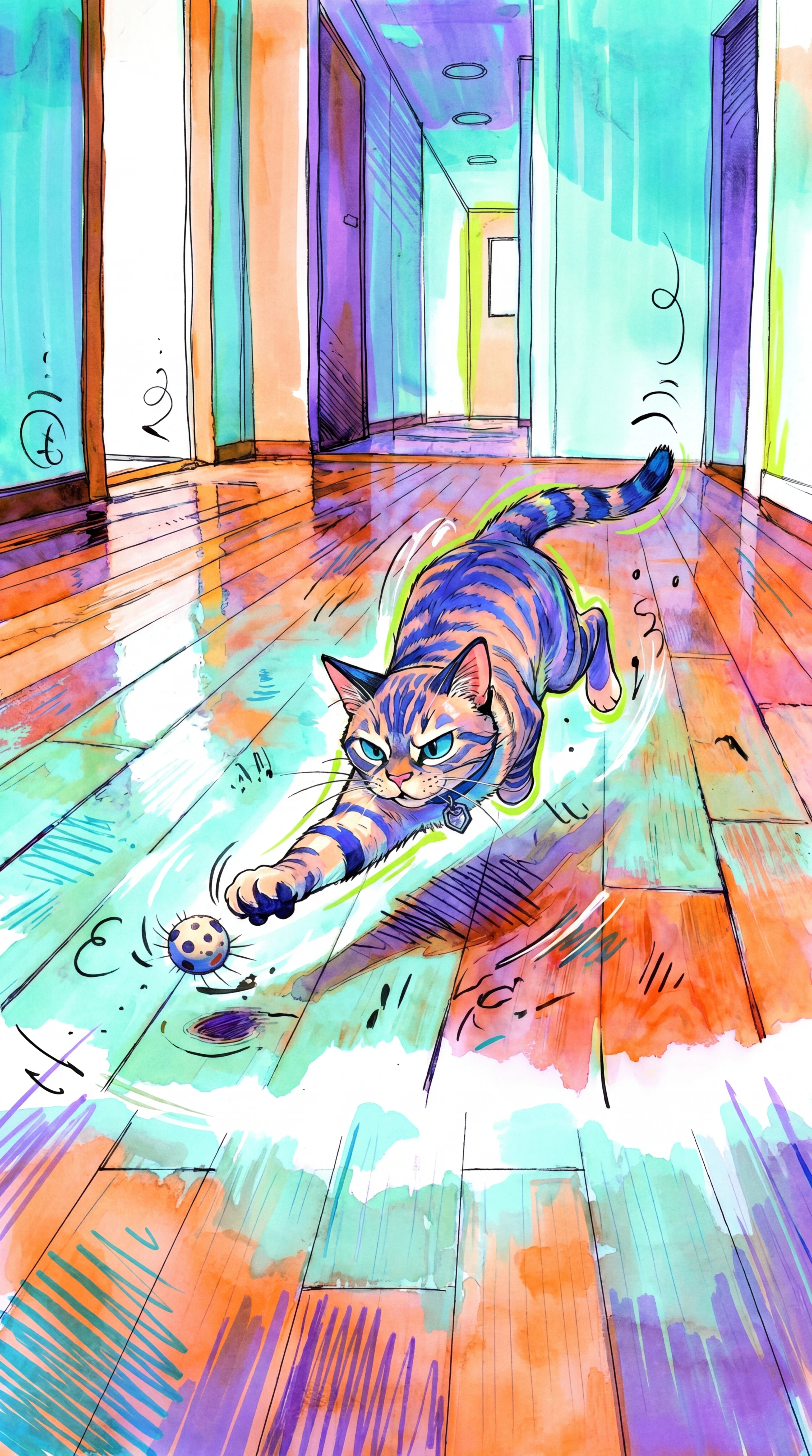 Expressive marker illustration with bold graffiti inspired lines