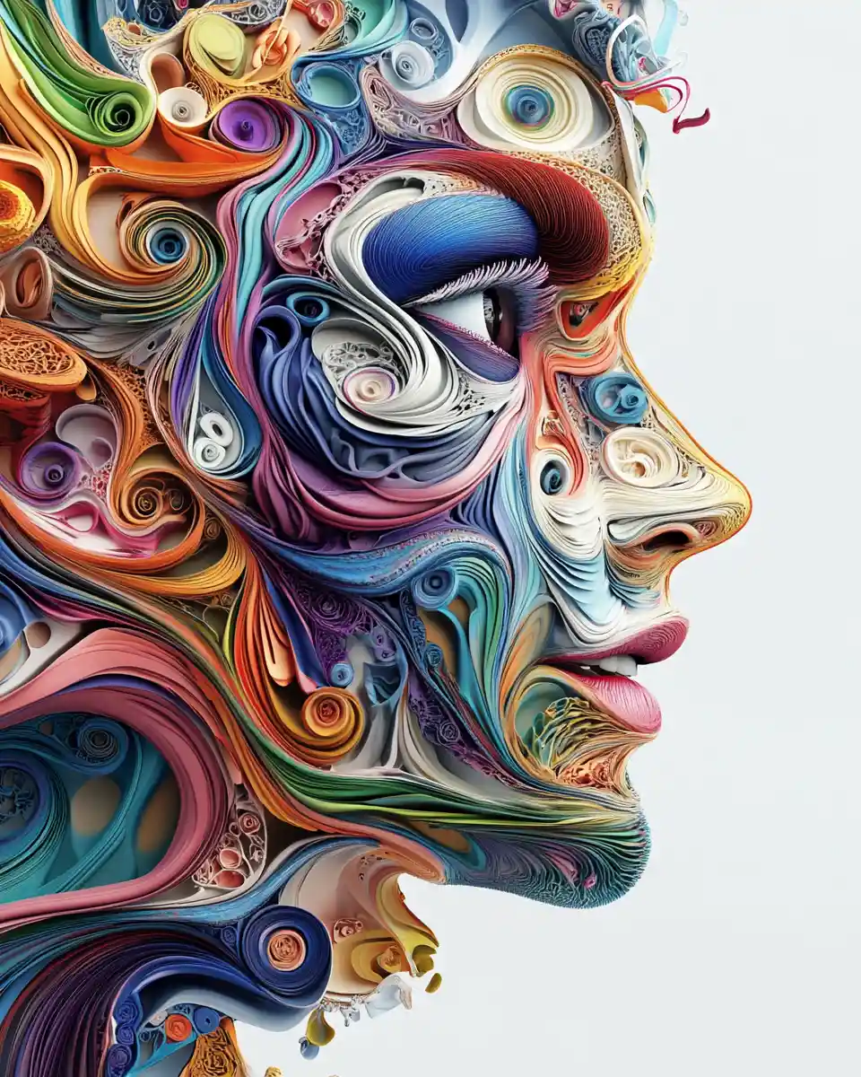 Vivid abstract 3D artwork overflowing with color and emotion