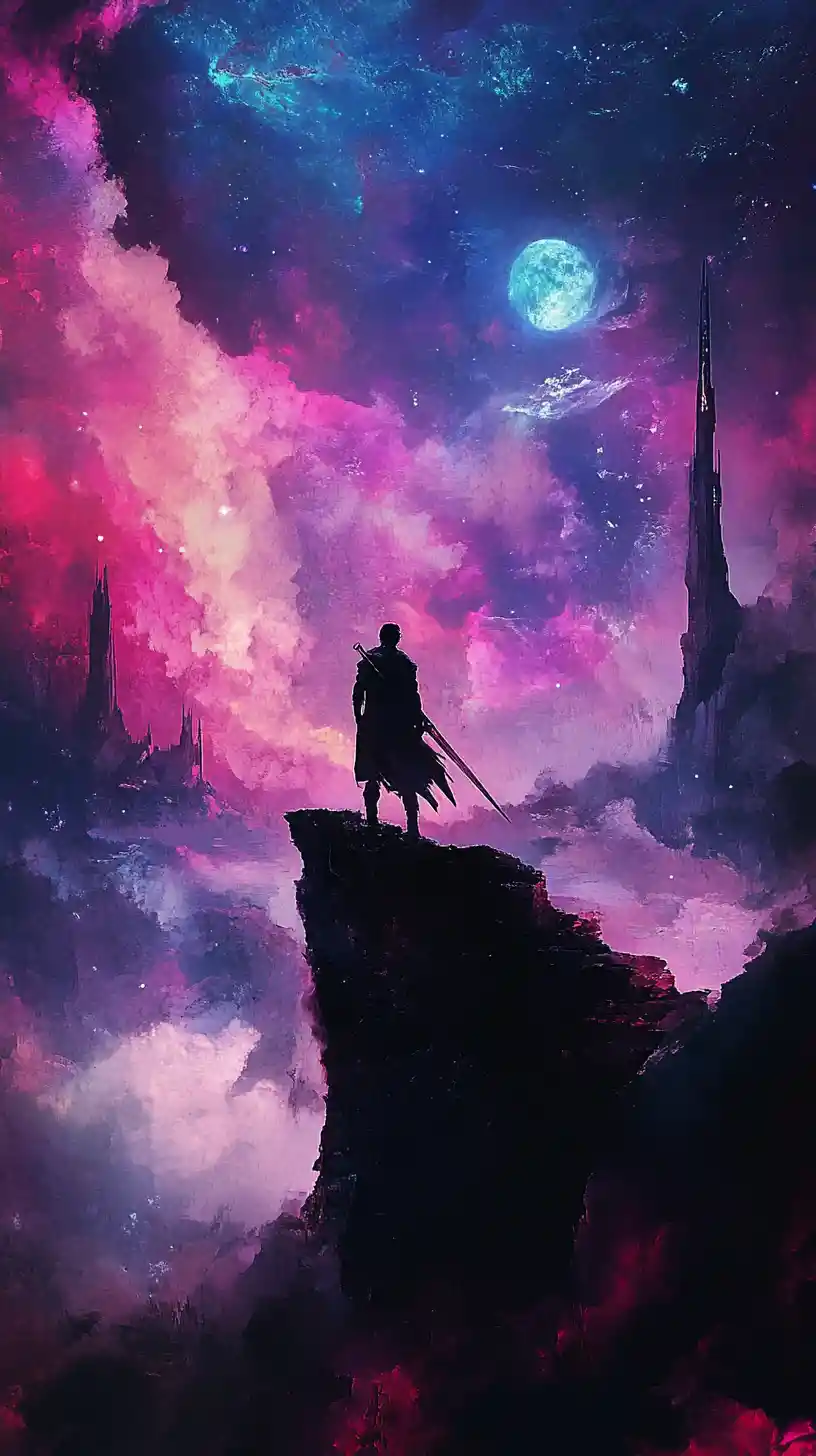 Ominous abstract vision inspired by swords and shadows