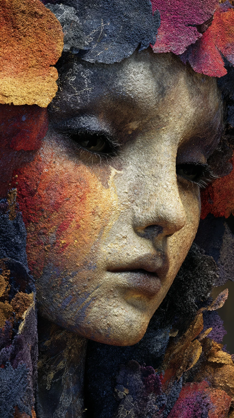 Surreal painterly tribute in vivid pink and indigo hues