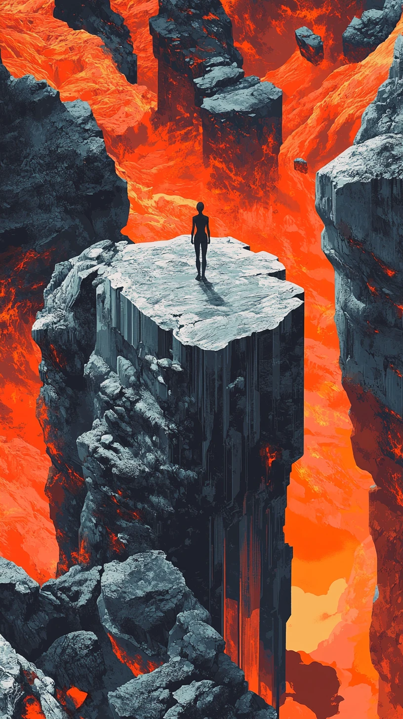 Mujer mística en ilustración isométrica de fantasía mineral