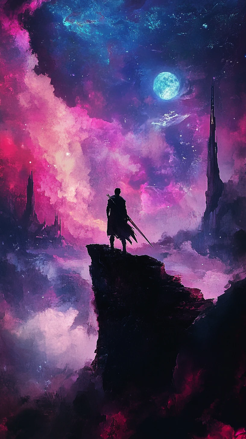 Ominous abstract vision inspired by swords and shadows