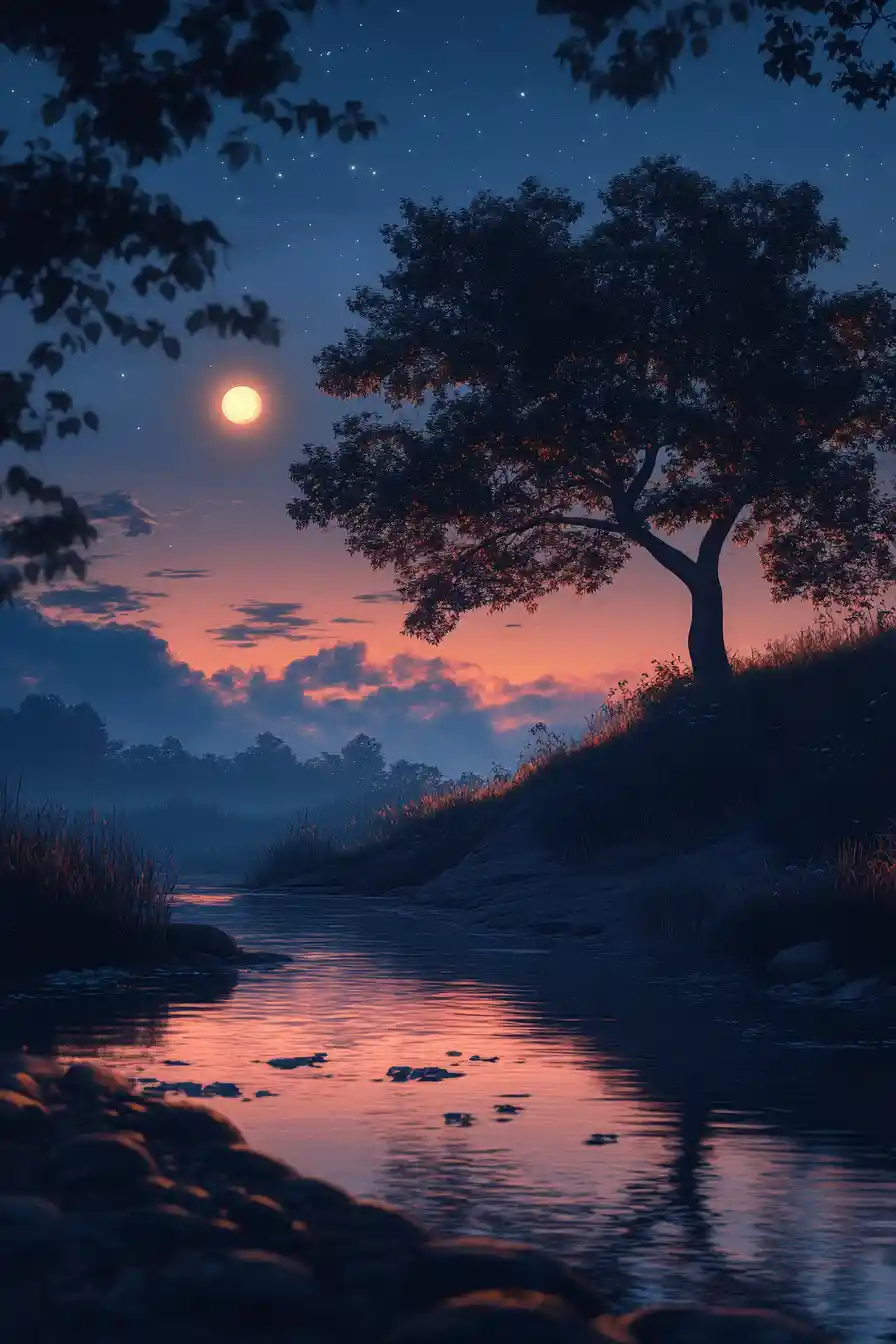 Serene night sky where dusk slowly fades into darkness