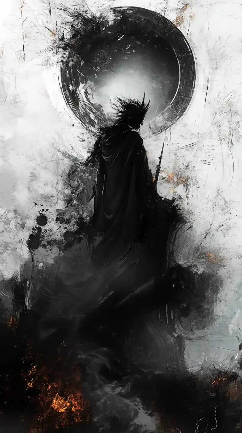 Ominous abstract scene inspired by myth and street poetry