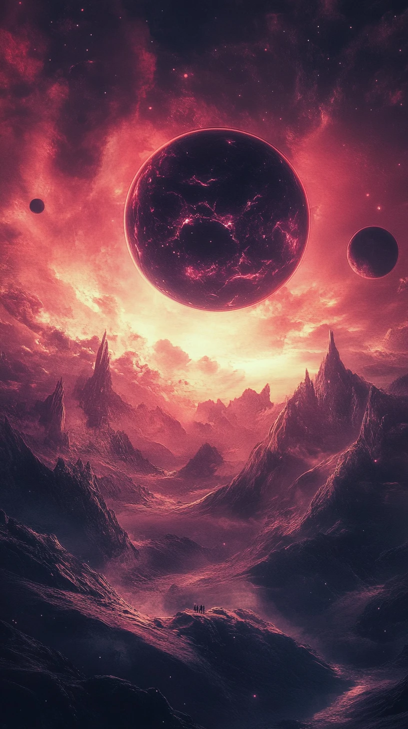 Cena cósmica abstrata medindo planetas distantes por paralaxe