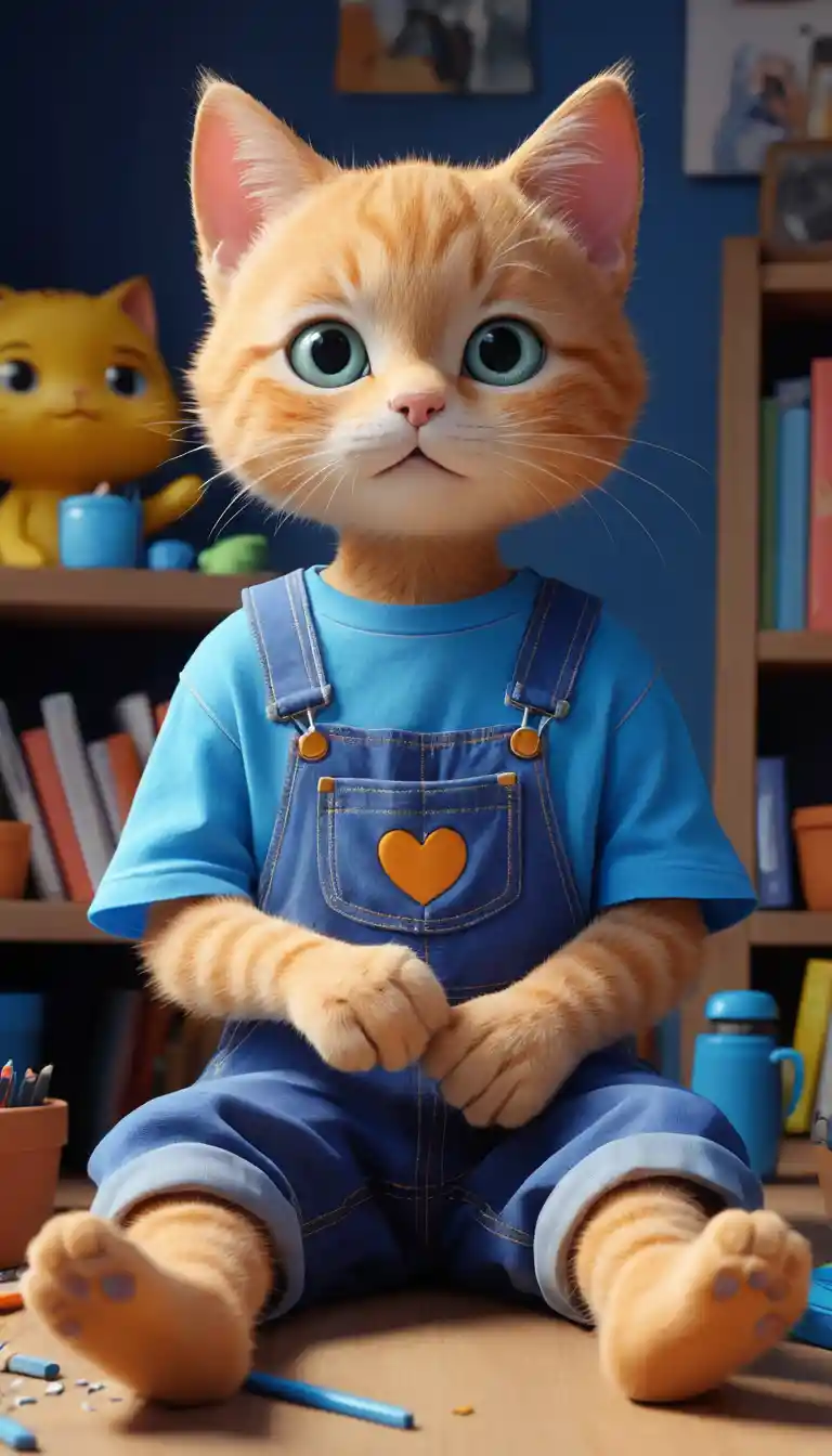 Dolce gattino che fa ASMR in una camera da letto accogliente
