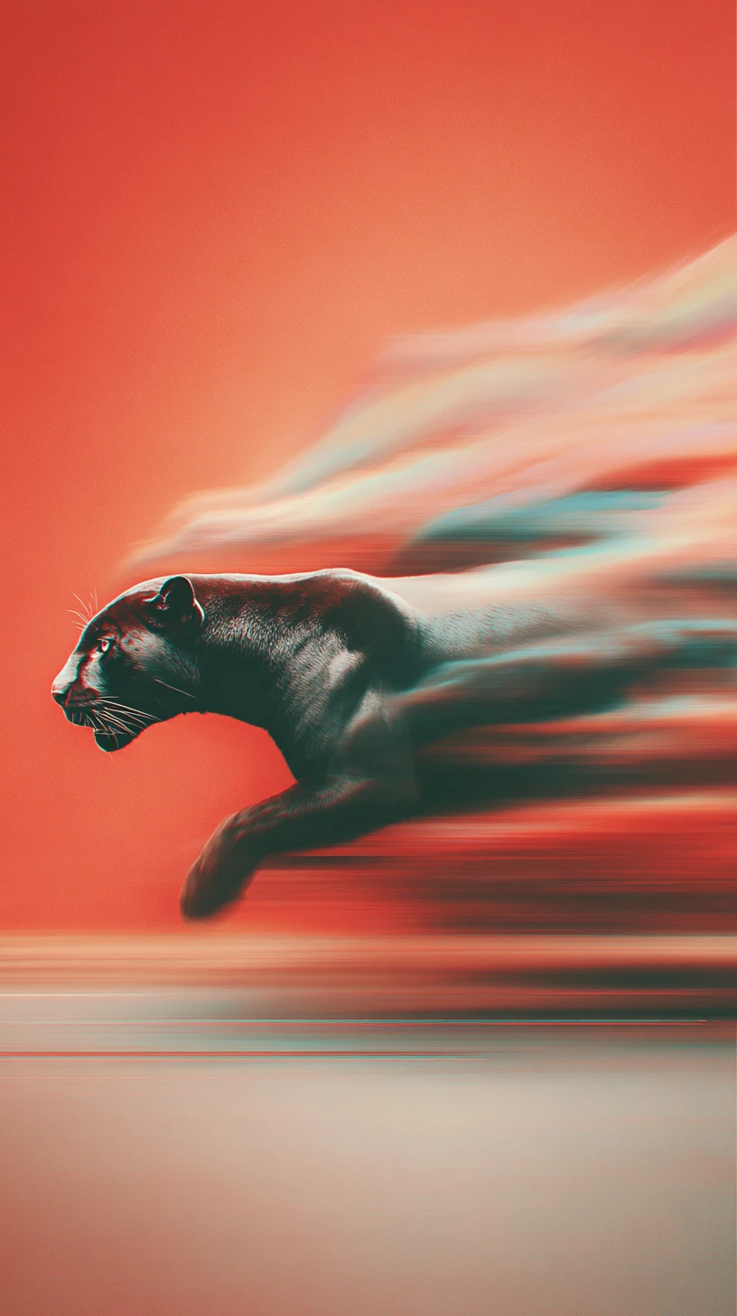 Black jaguar running in dramatic cinematic style