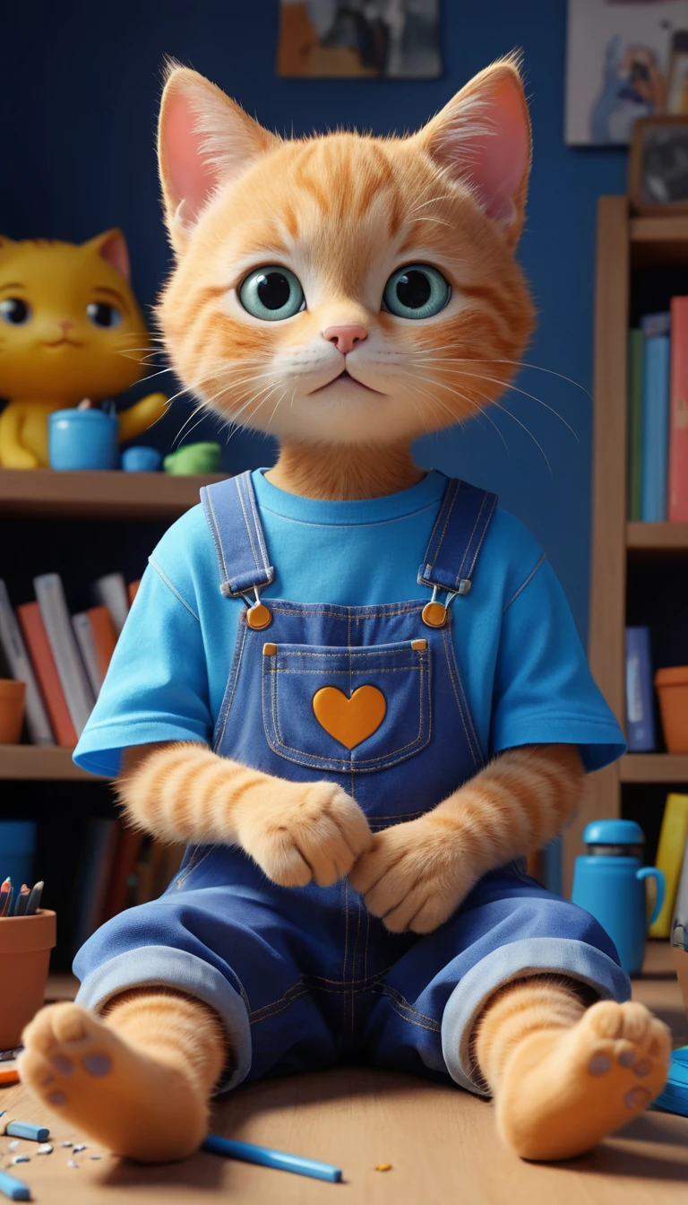 Cute little cat doing ASMR in a cozy bedroom