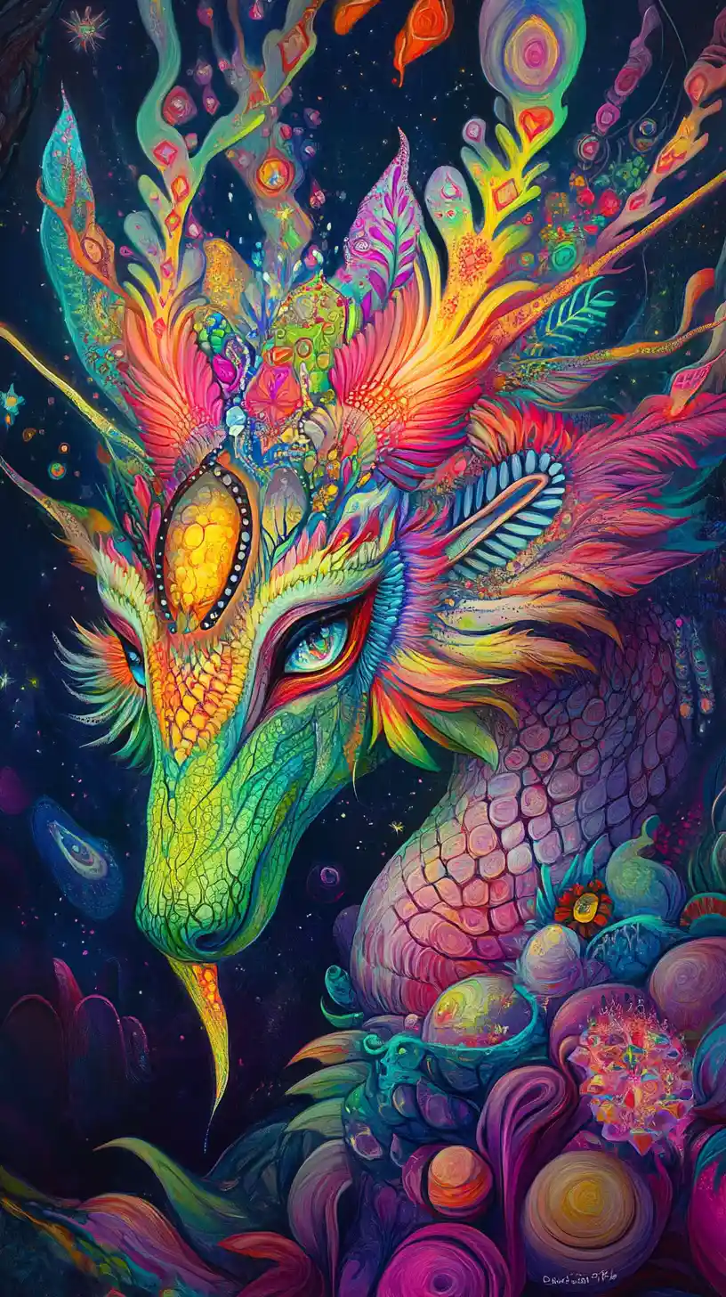 Surreal portrait of a mystical fantasy creature of love