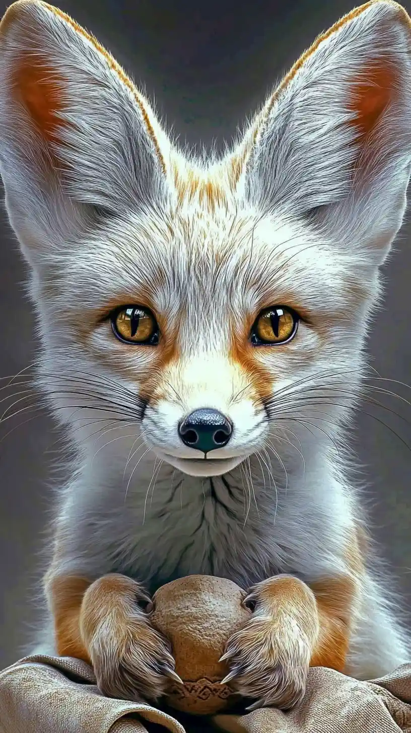 Gentle fox like creature in desert worn fabrics