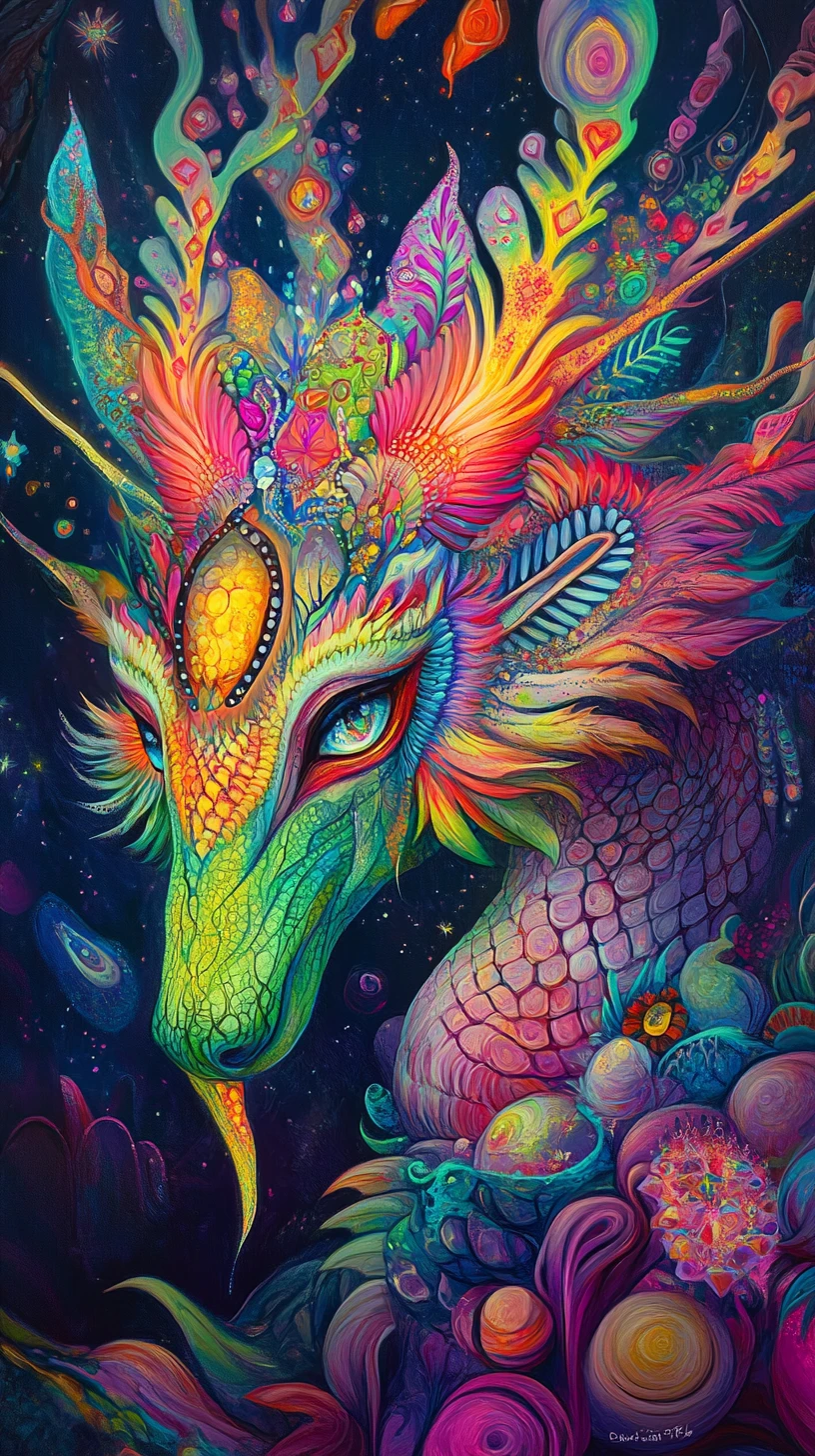 Surreal portrait of a mystical fantasy creature of love