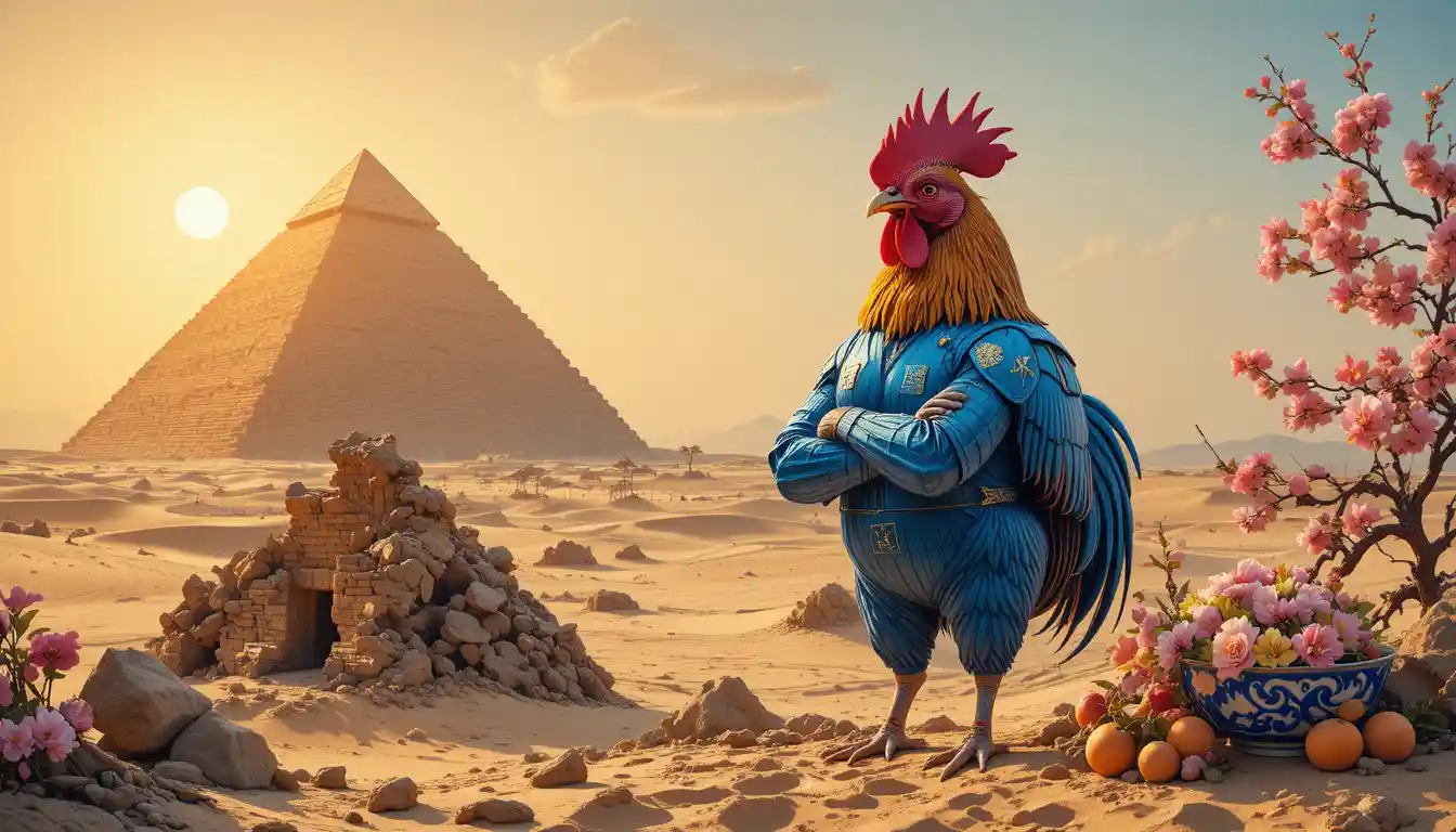 Antike Pyramidenruinen im warmen Wüstenlicht