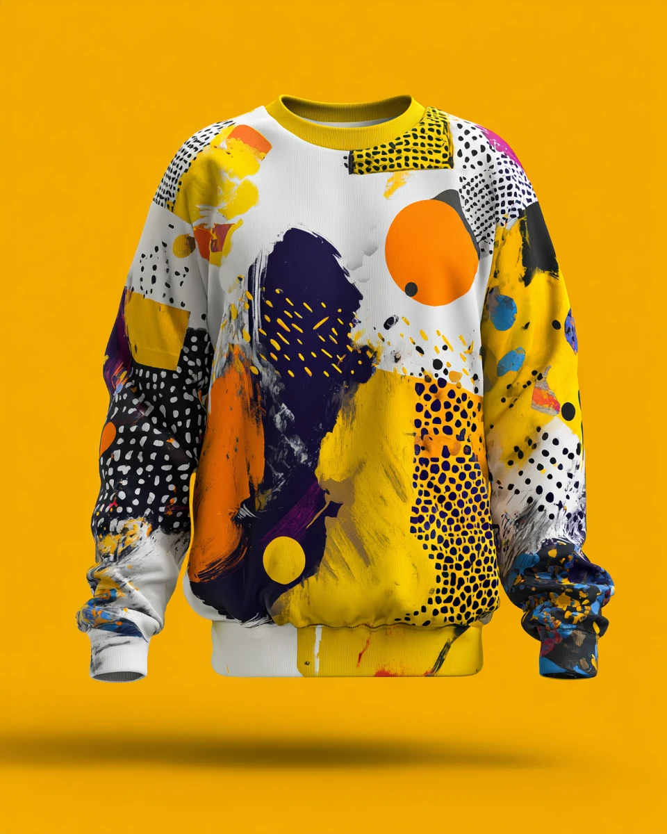 Bold abstract illustration design for modern streetwear