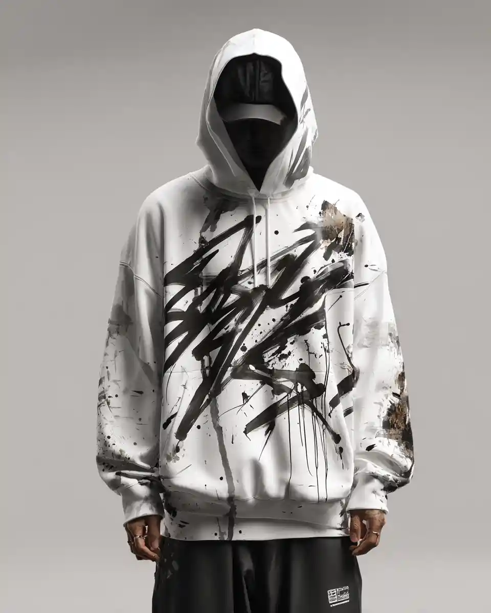 Dynamic abstract street art design for bold clothing
