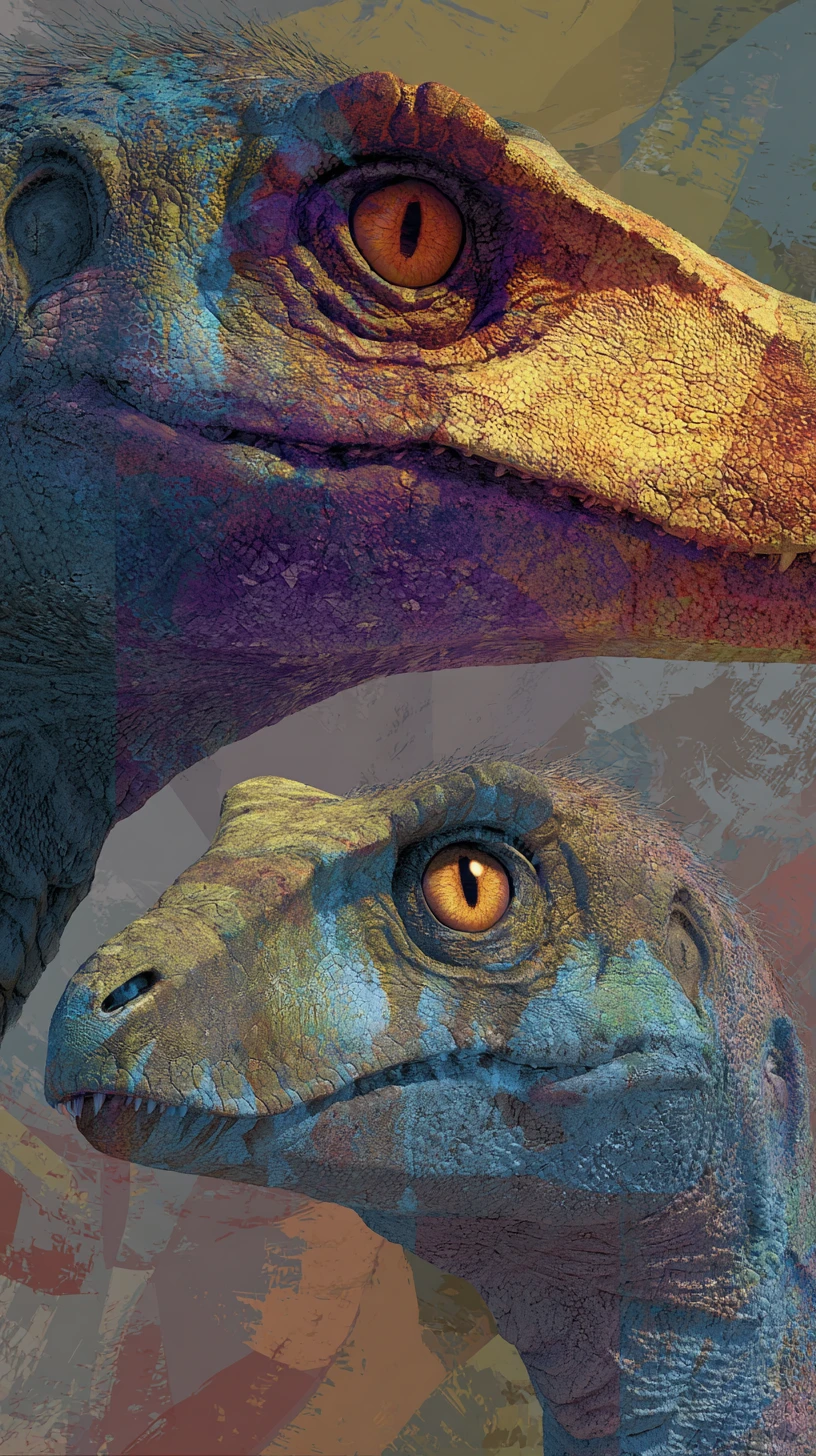 Colorful dinosaurs with varied features and nesting habits