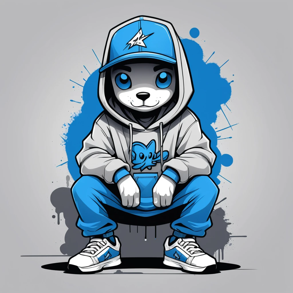 Graffiti character concept sketch for streetwear brand