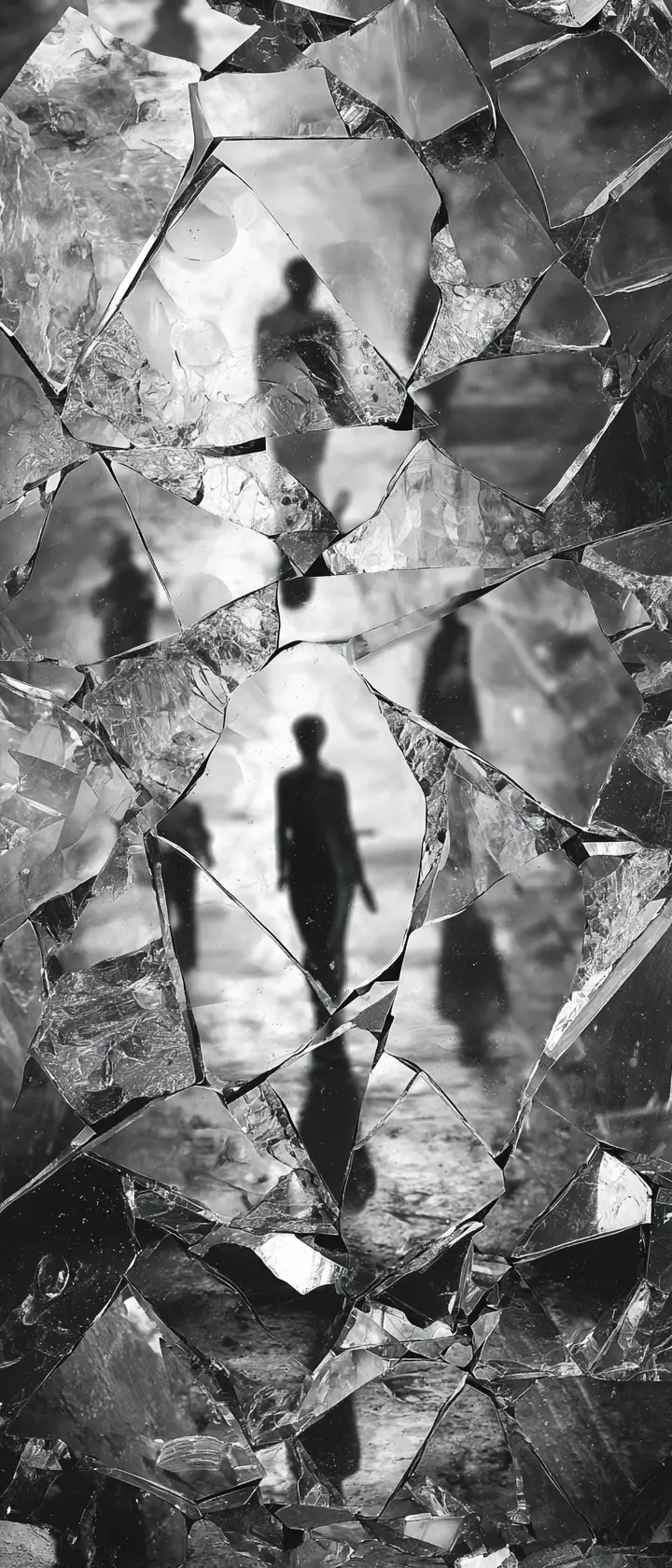 Shattered Glass Kaleidoscope Of Fragmented Reflected Selves