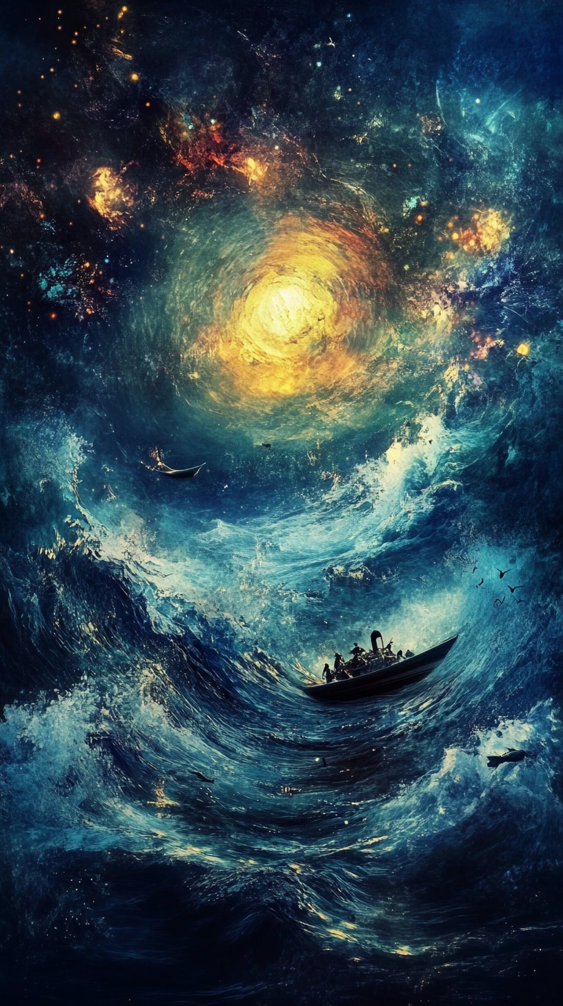 Cosmic themed text about our place in the solar system