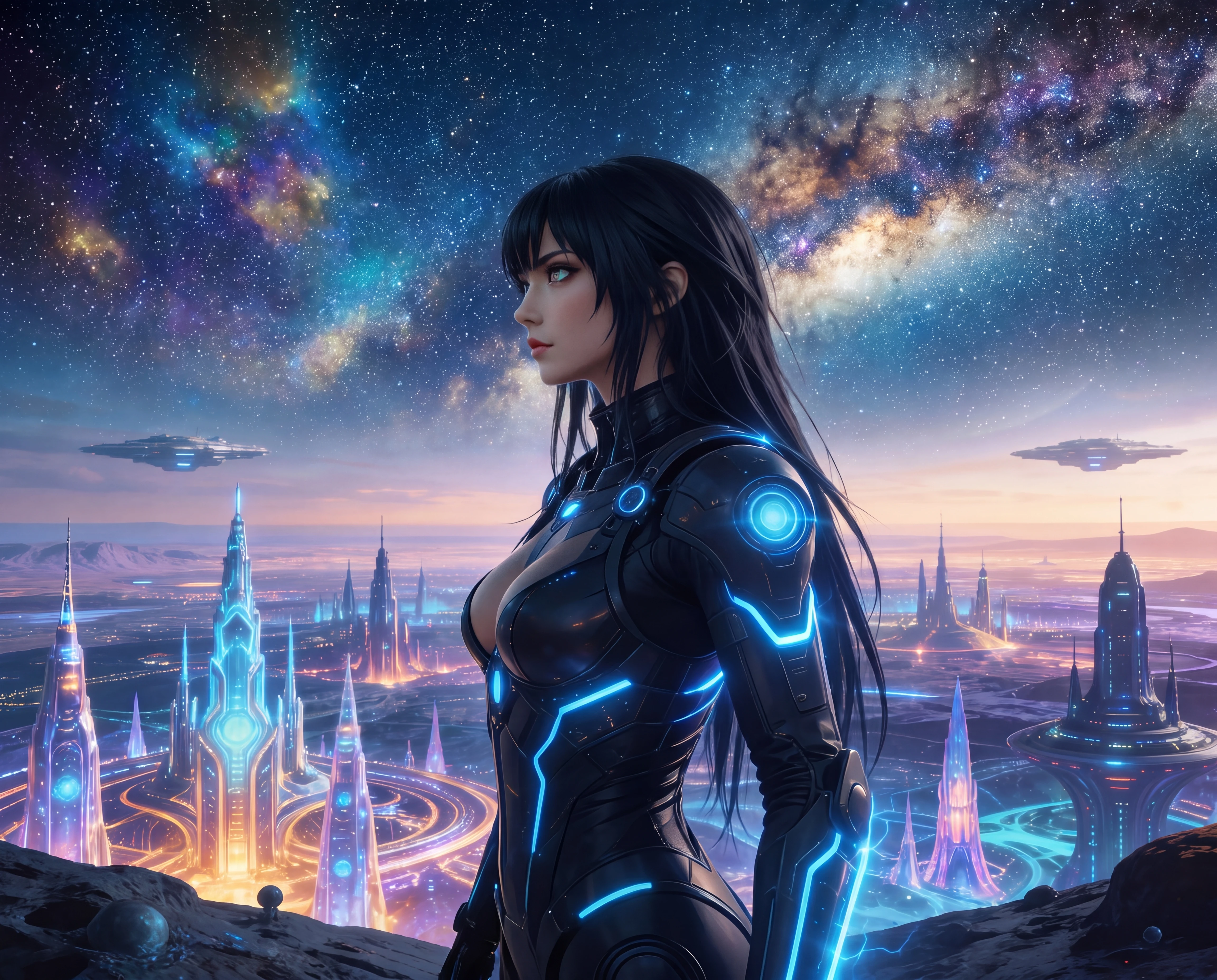Vibrant starry night sky filling the entire background
