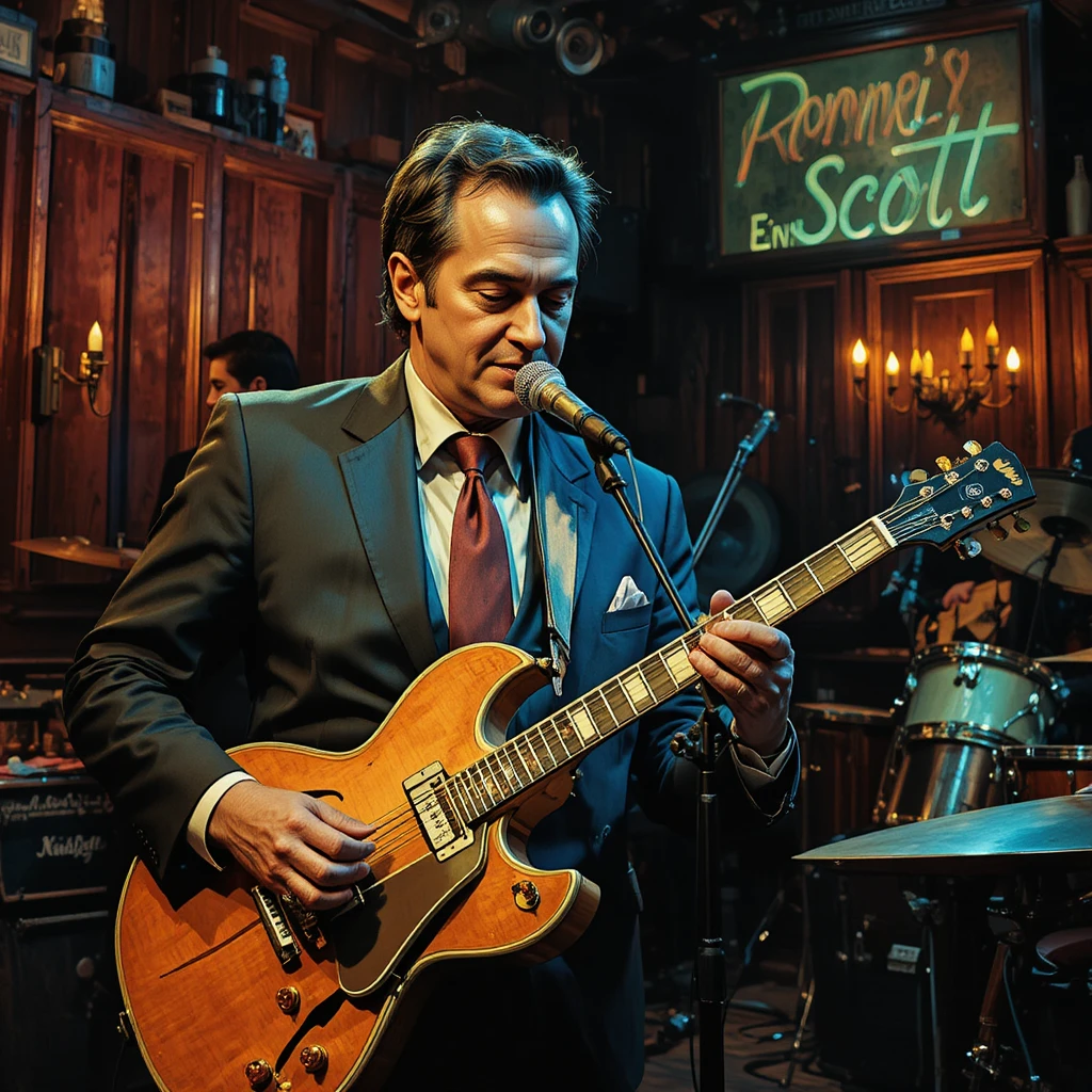 Musician Performing Live On Stage In Nashville Club