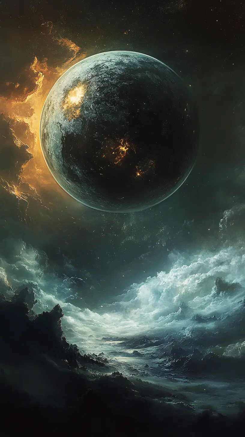 La Terra che fluttua nel vasto sistema solare nello spazio