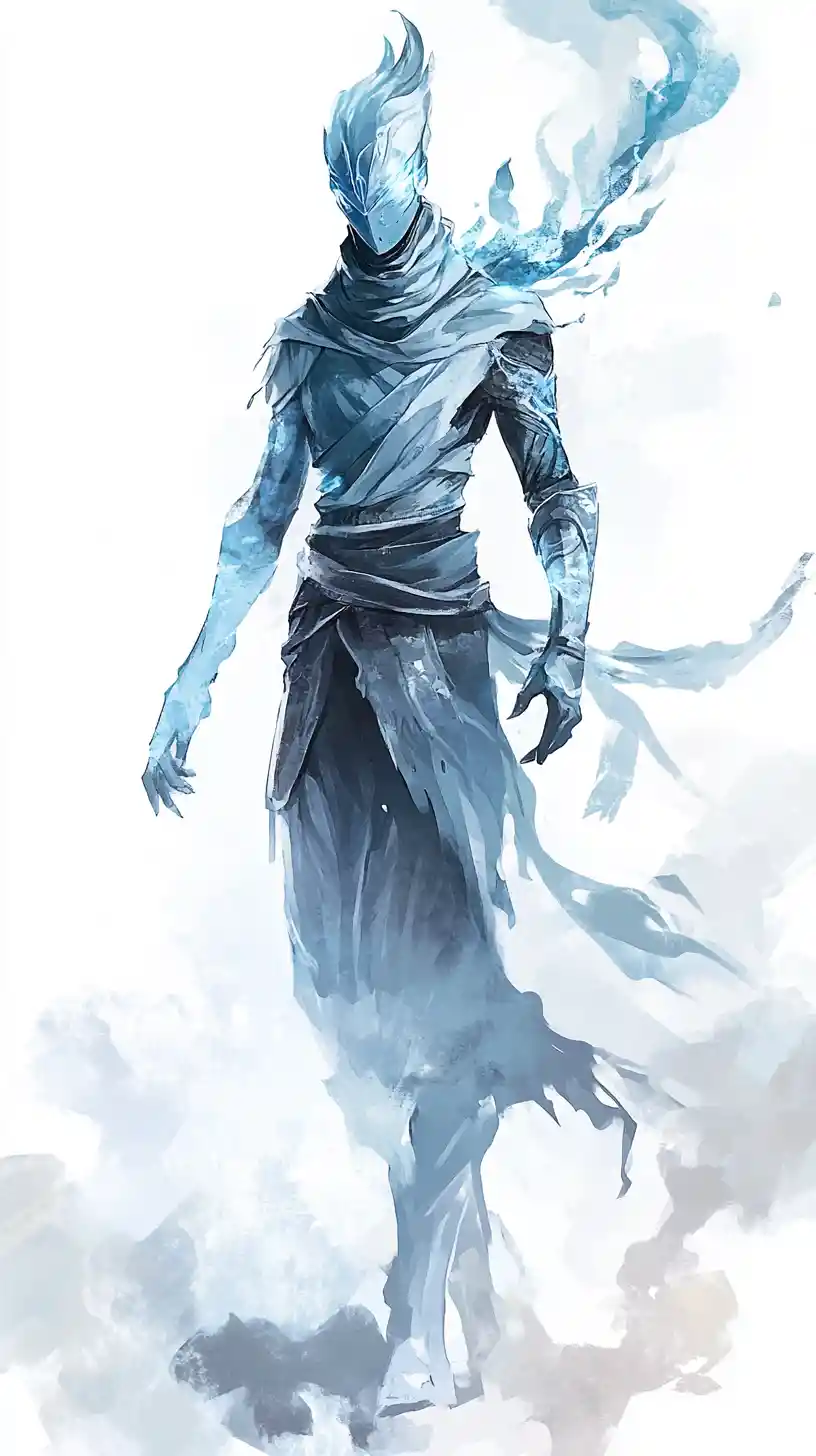 Graffiti character concept art with blue spray paint style