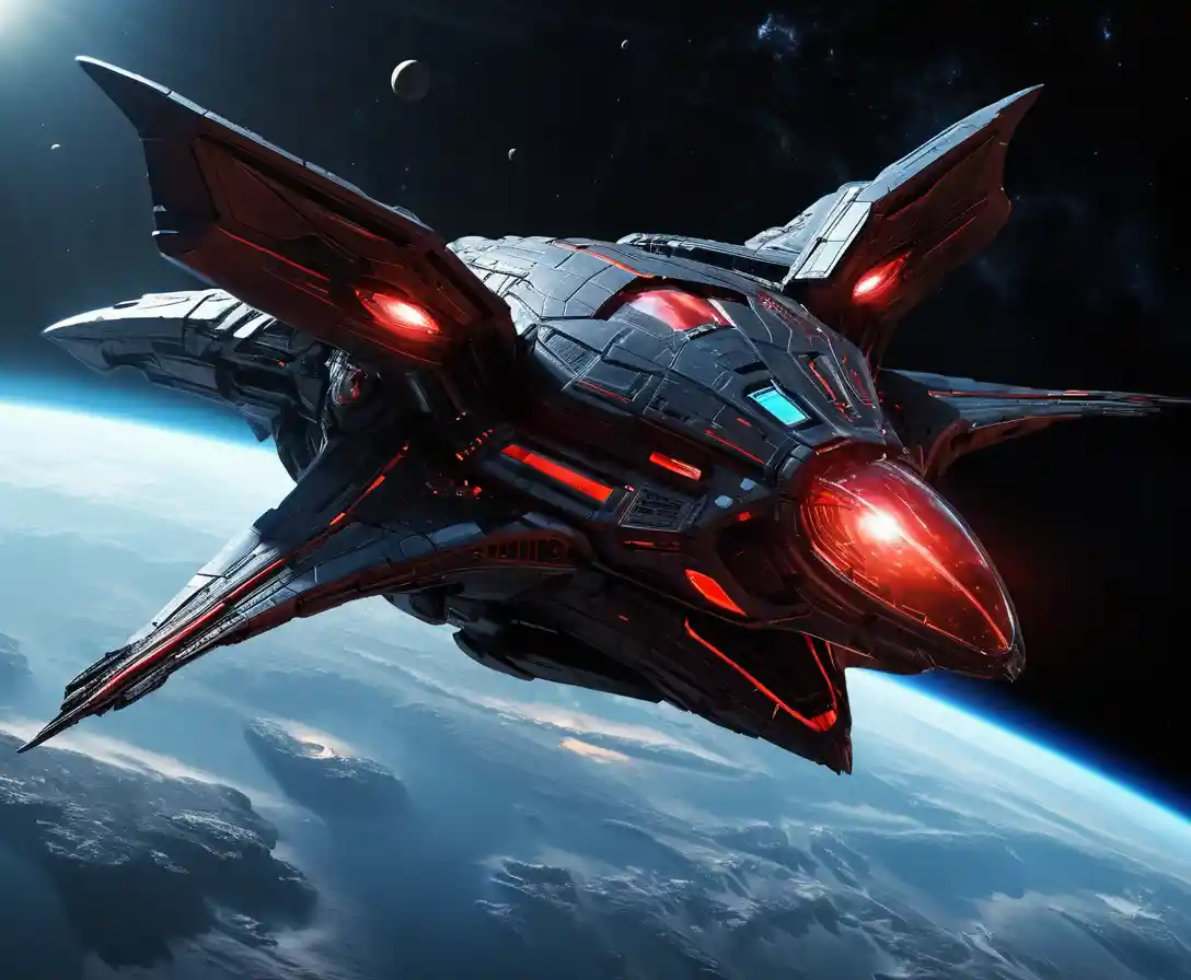 Enorme Nave da Guerra Aliena in Combattimento nell’Orbita del Profondo Spazio