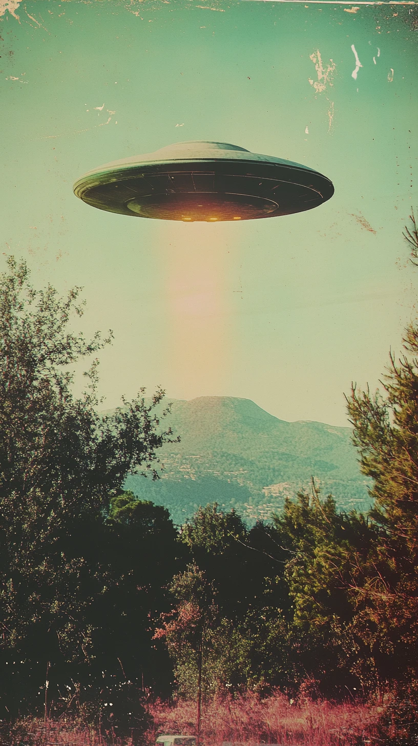 UFO Floating Above Alien Biodome In Harsh Noon Light
