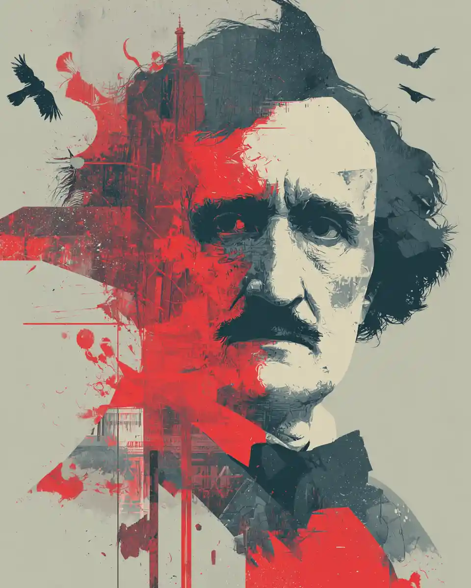 Abstract graphic tribute image inspired by Edgar Allan Poe