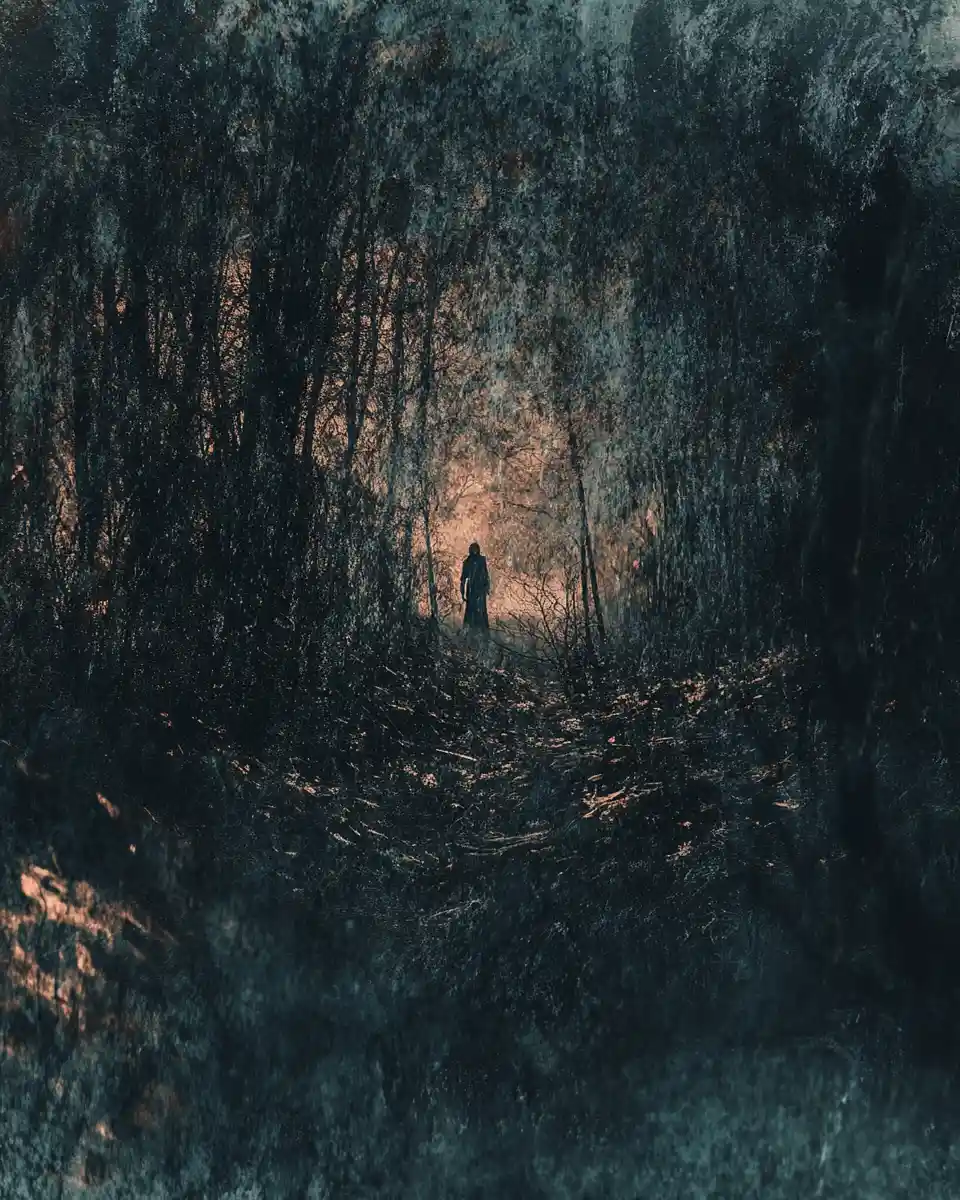 Abstract tribute image inspired by dark Brothers Grimm tales