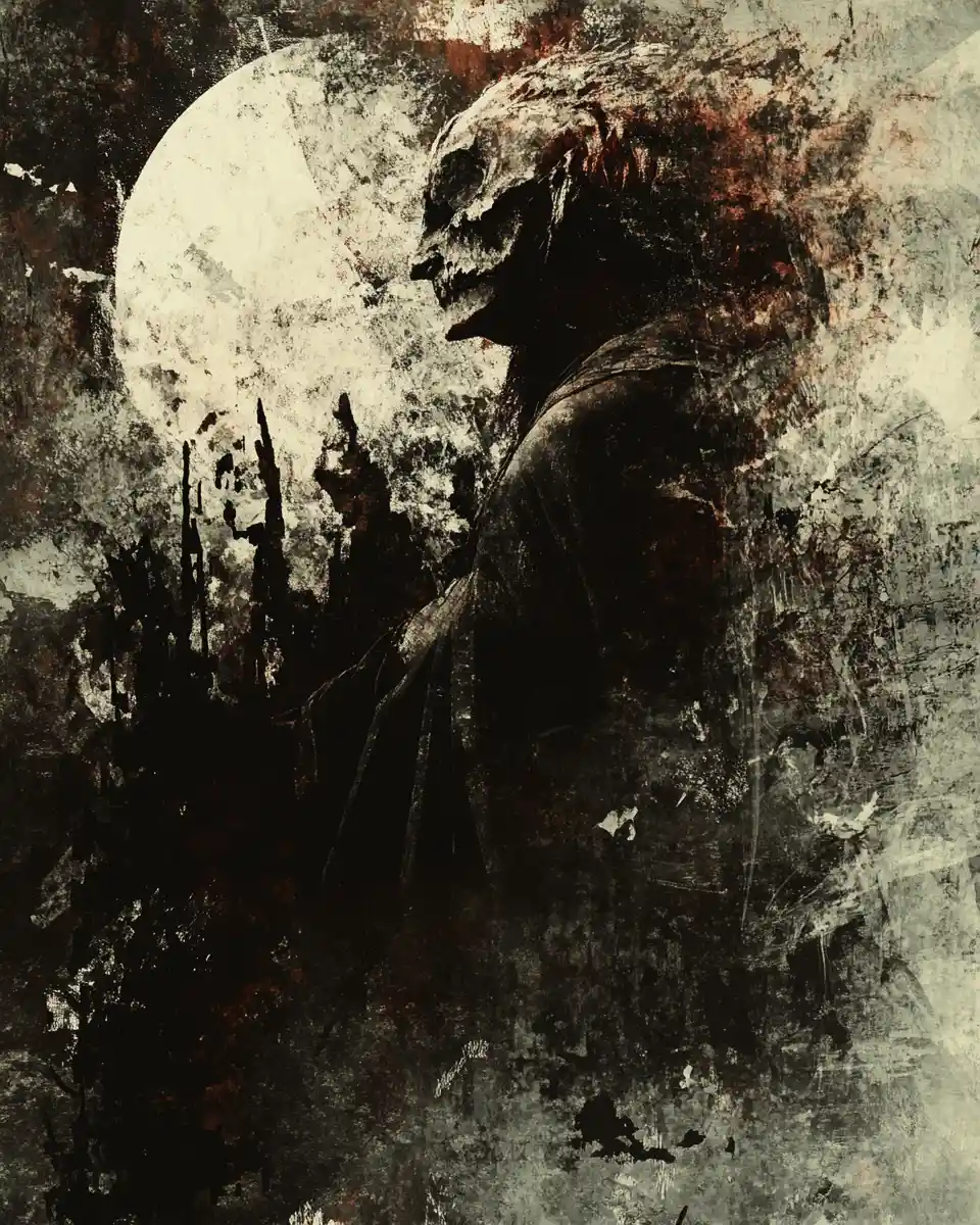 Abstract mosaic tribute to dark Brothers Grimm stories