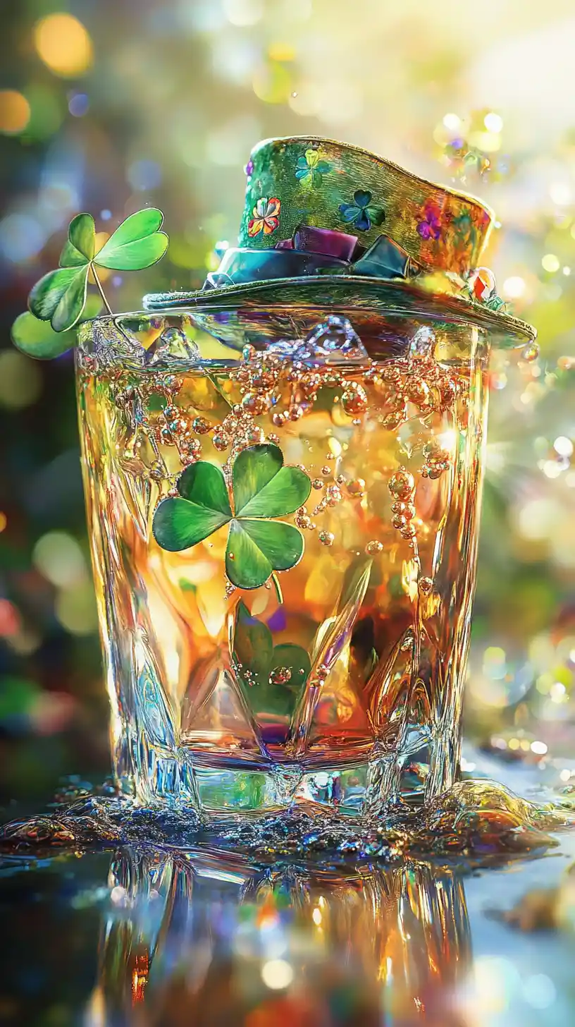 Colorful tropical cocktail sparkling in bright sunlight