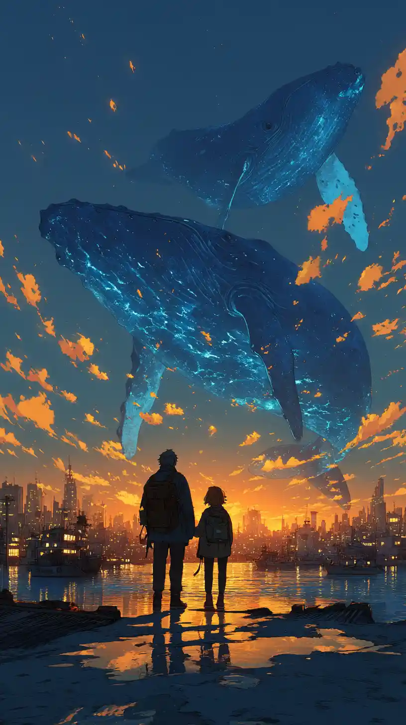Couple Holding Hands On A Silent City Rooftop At Dusk