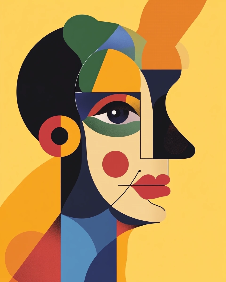 Abstract photo bomb collage in bold graphic composition