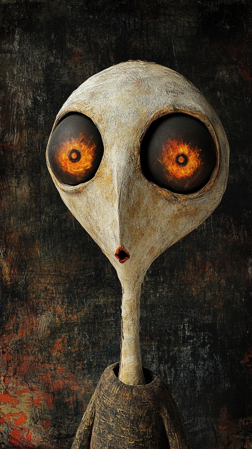 Ghostly figure rising in a dystopian surreal halloween world