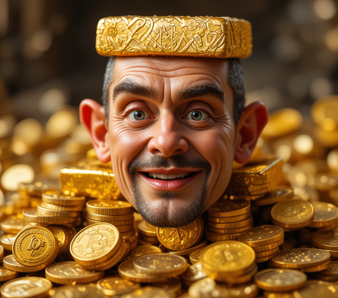 Close up gold bars and coins stacked like shining treasure