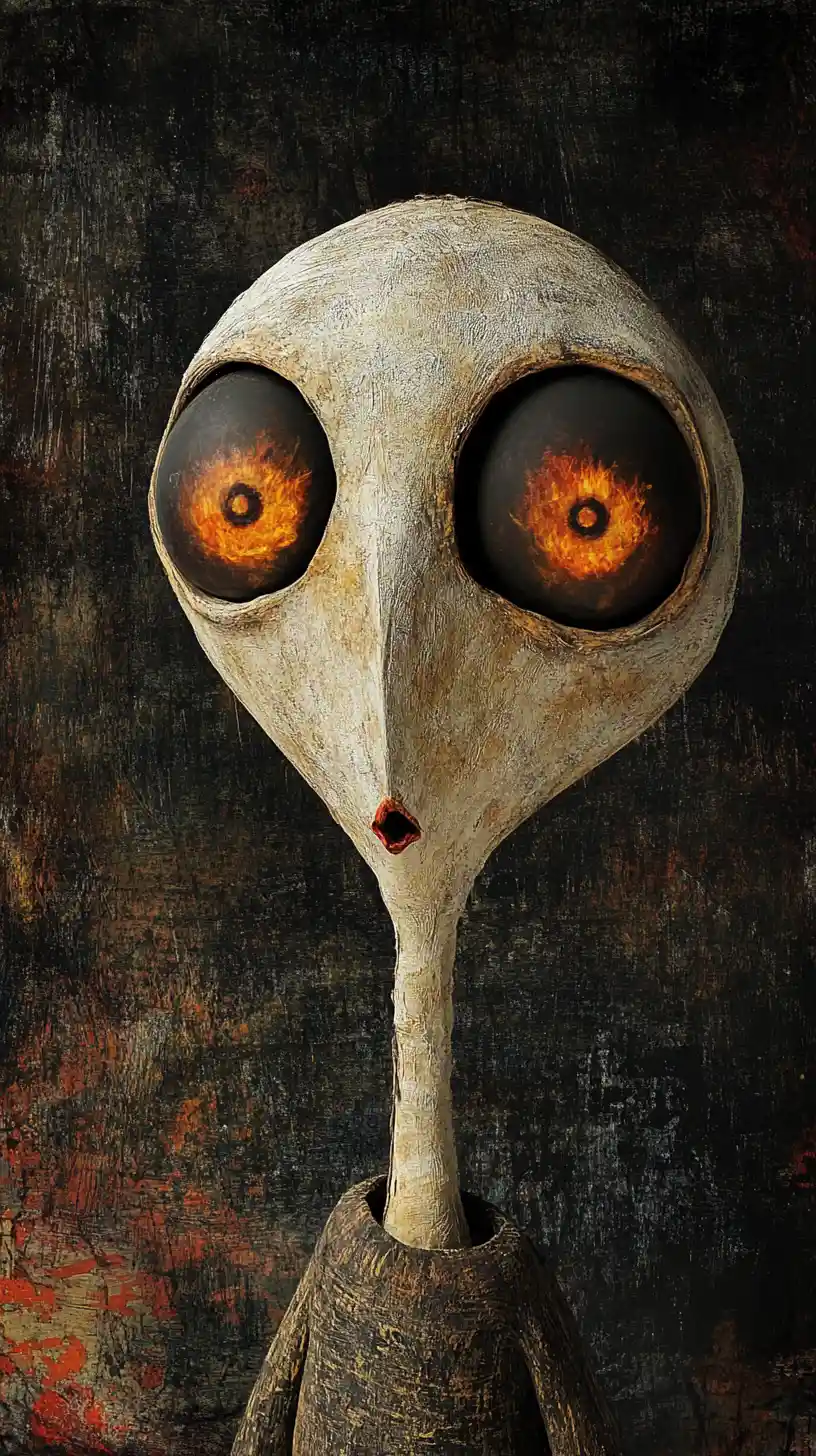 Ghostly figure rising in a dystopian surreal halloween world