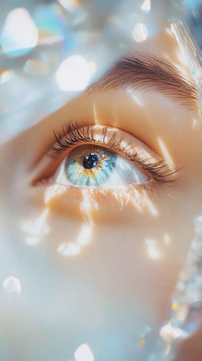 Dreamlike close up portrait with soft blurred surroundings