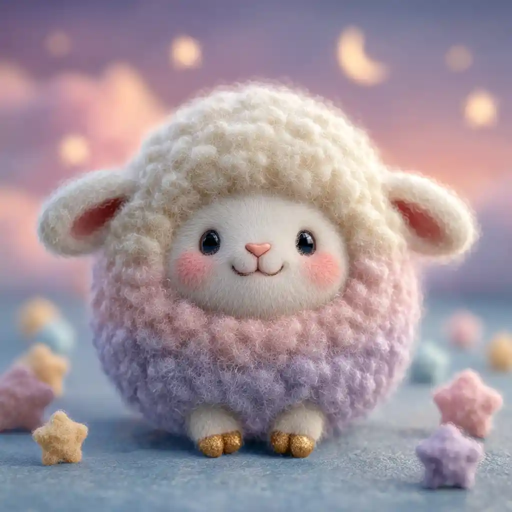 Cute Cloud Sheep Floating In A Pastel Dreamy Sky
