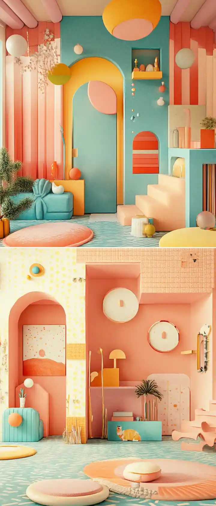 Playful cute fairy art with funky colorful style